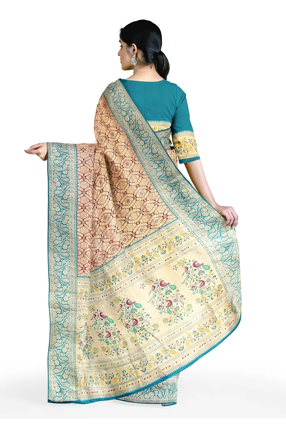 Wine Colour Kanjivaram Silk Saree