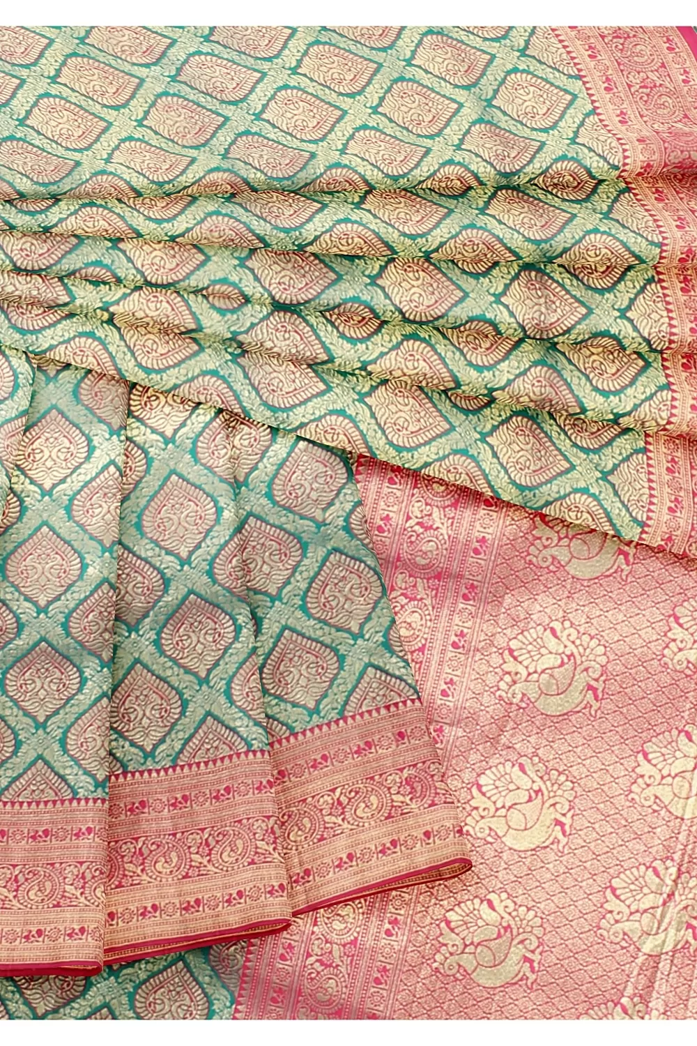 Sea Green Kanjivaram Silk Saree