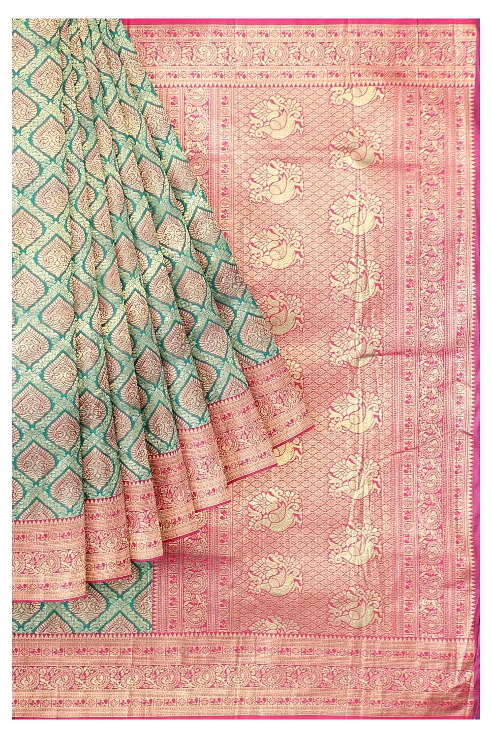 Sea Green Kanjivaram Silk Saree