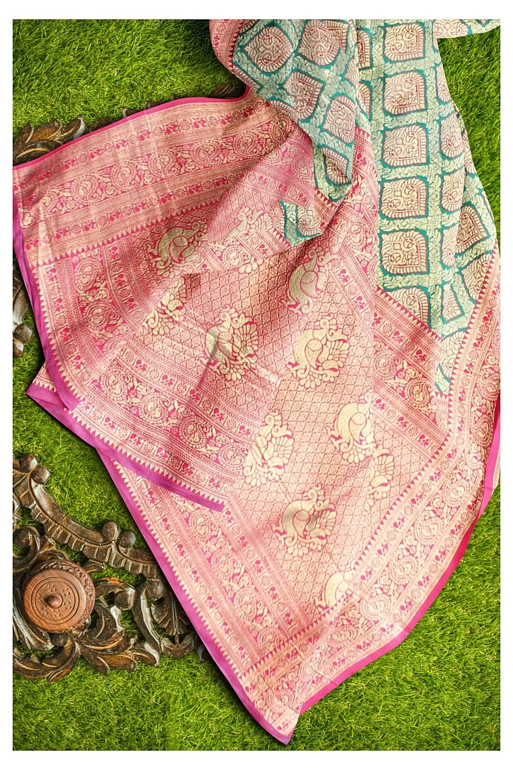 Sea Green Kanjivaram Silk Saree