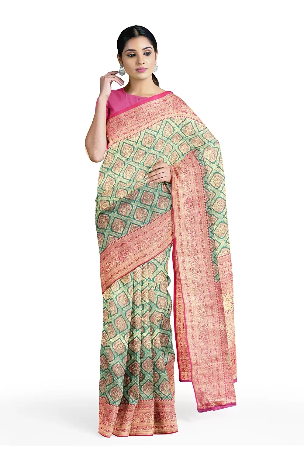 Sea Green Kanjivaram Silk Saree