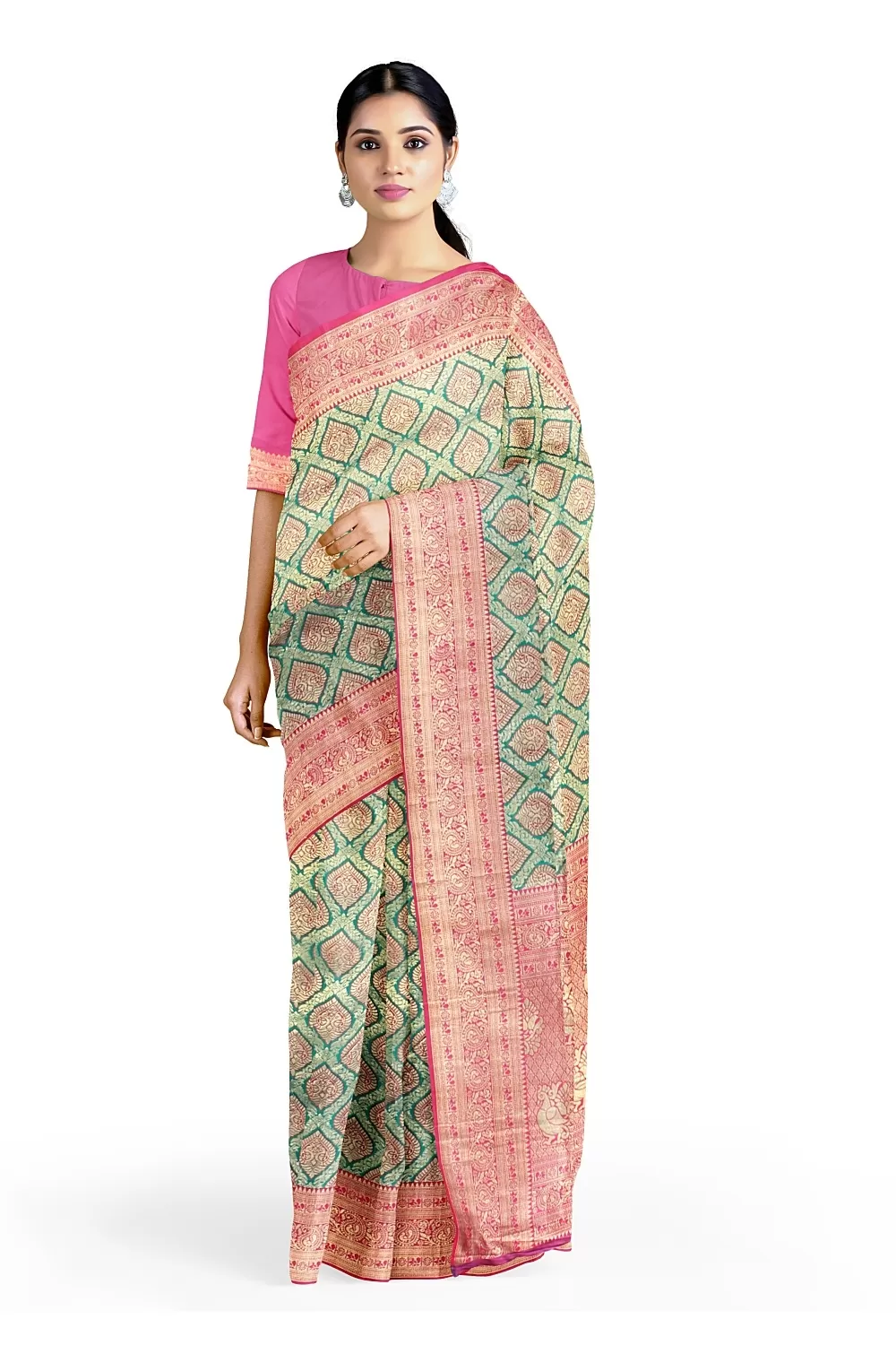 Sea Green Kanjivaram Silk Saree