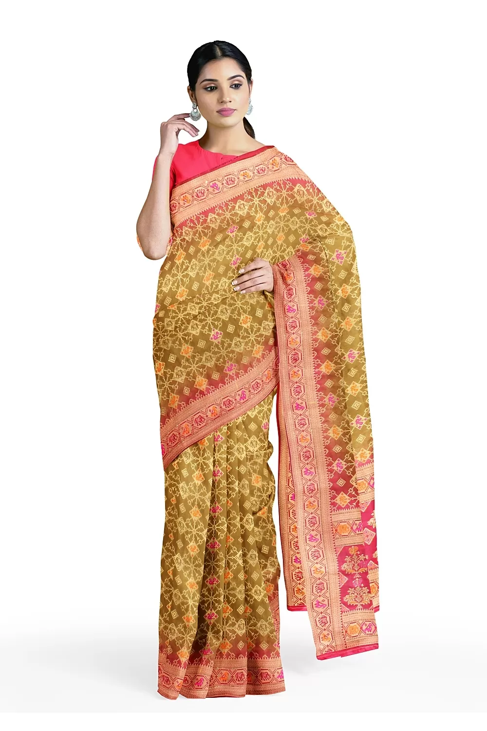 Rust Colour Soft Silk Saree