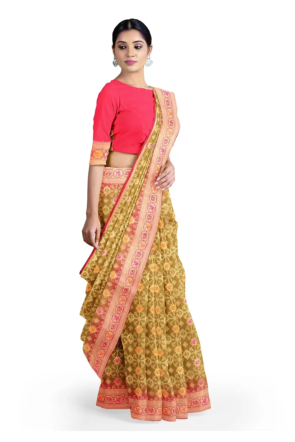 Rust Colour Soft Silk Saree