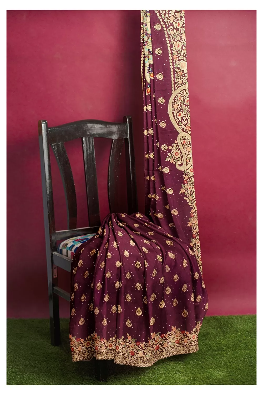 Wine Colour Soft Silk Saree