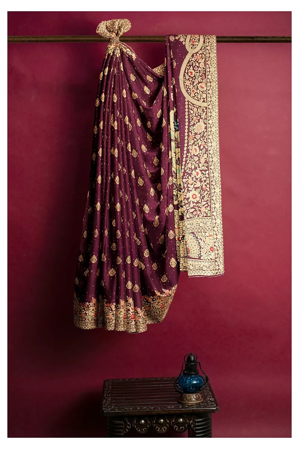 Wine Colour Soft Silk Saree