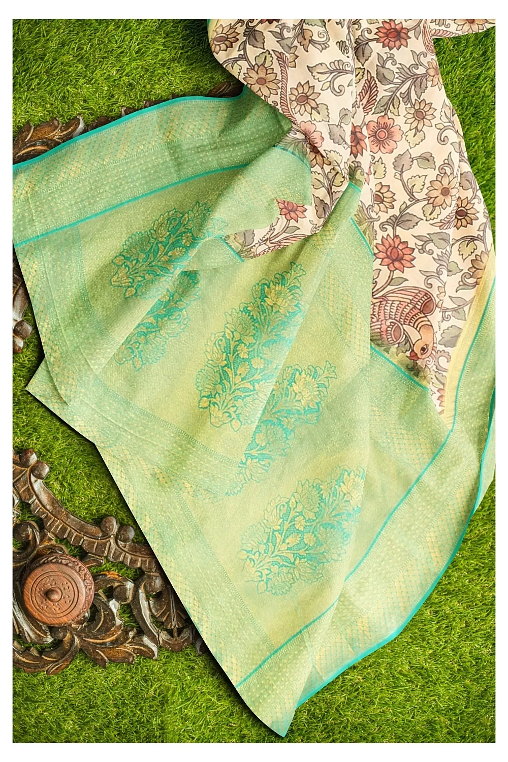 Cream Colour Soft Silk Saree