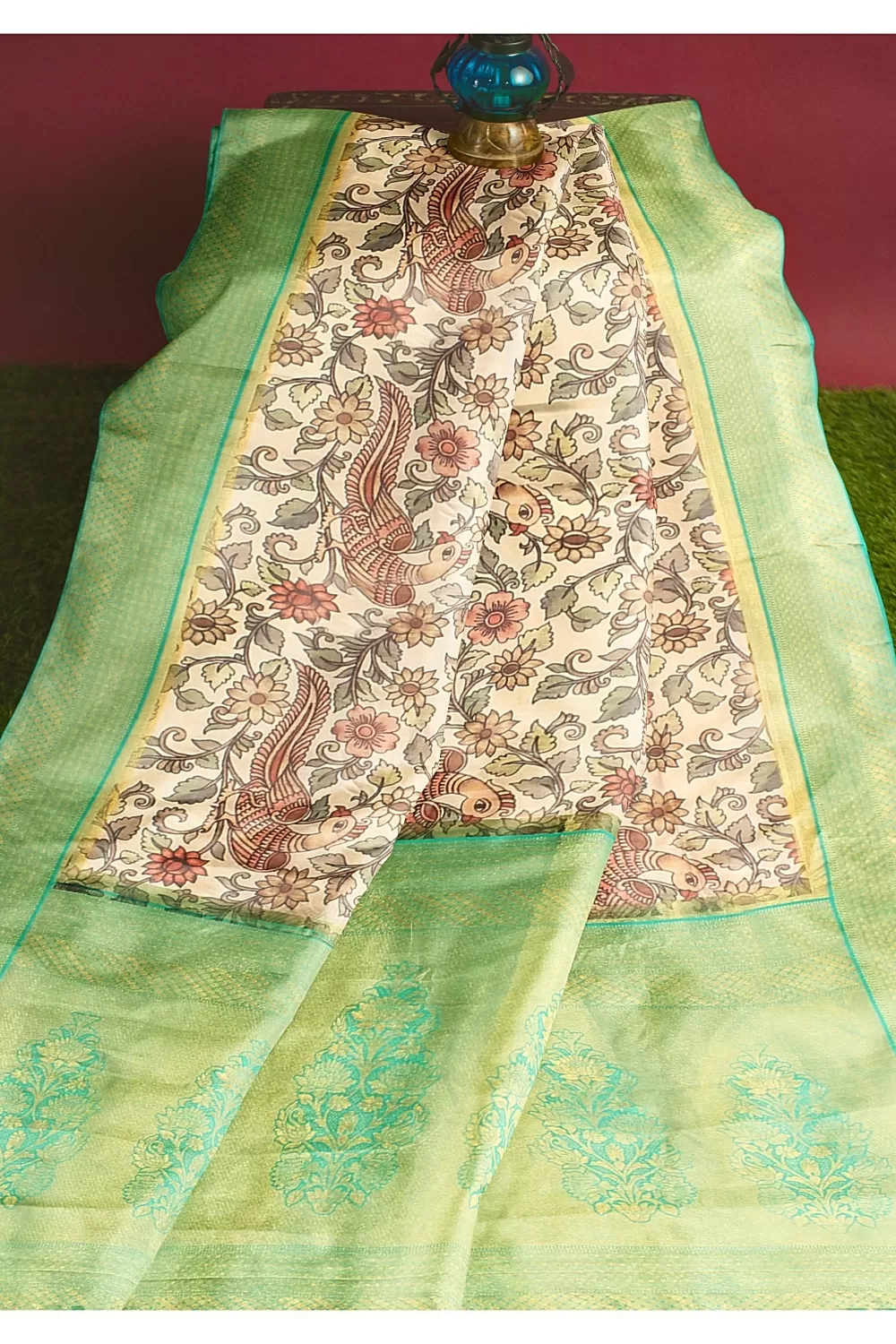 Cream Colour Soft Silk Saree