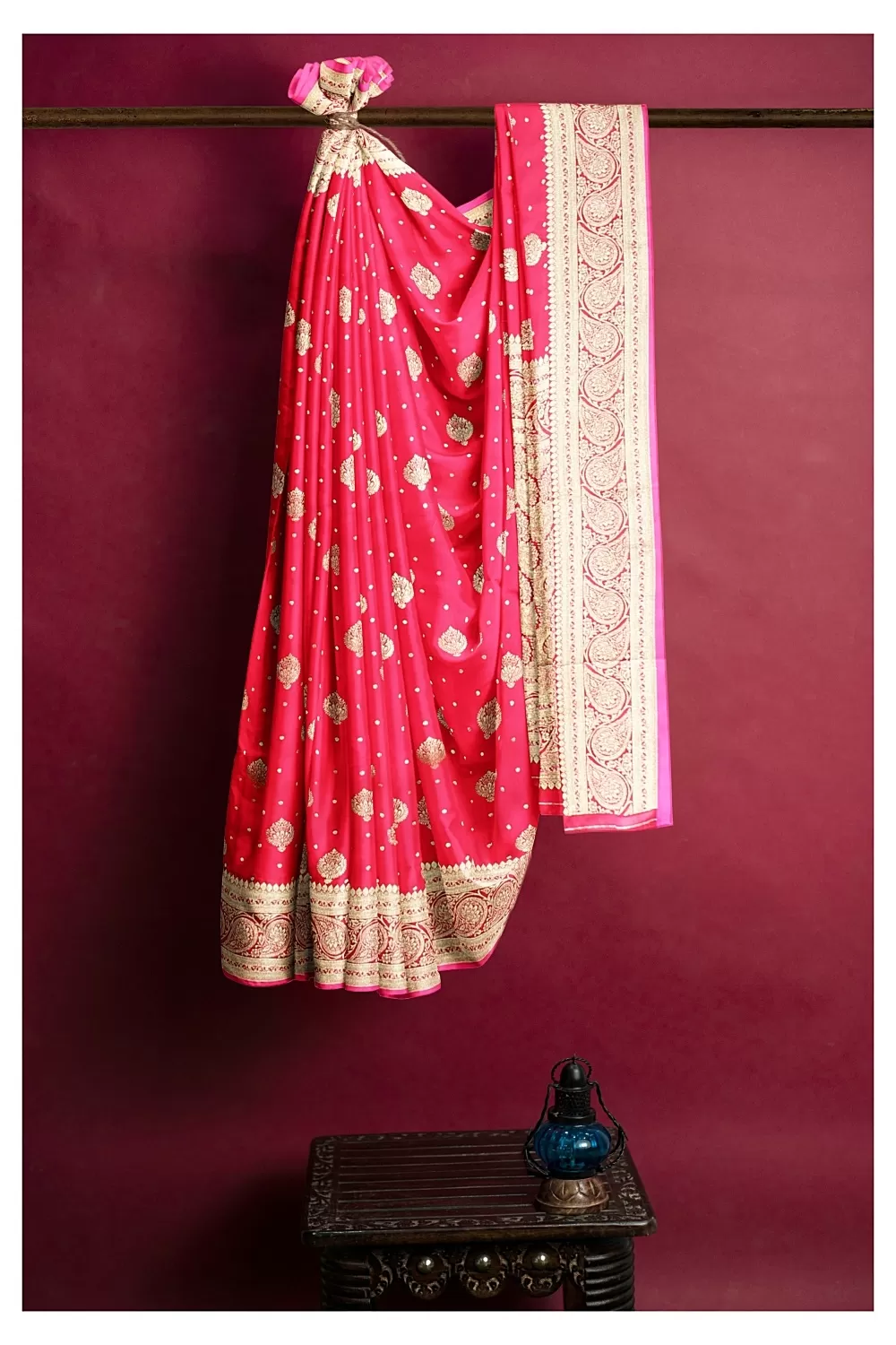 Rani Colour Banarsi Silk Saree