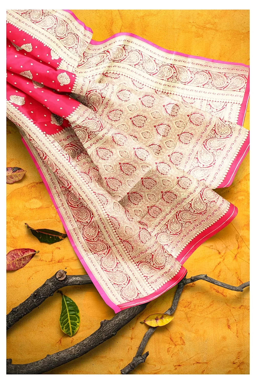 Rani Colour Banarsi Silk Saree