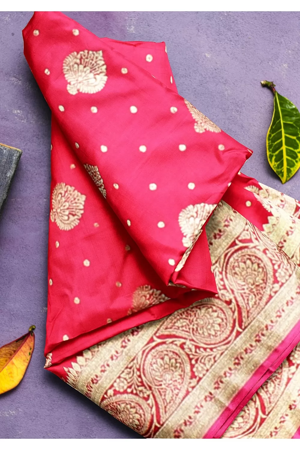 Rani Colour Banarsi Silk Saree