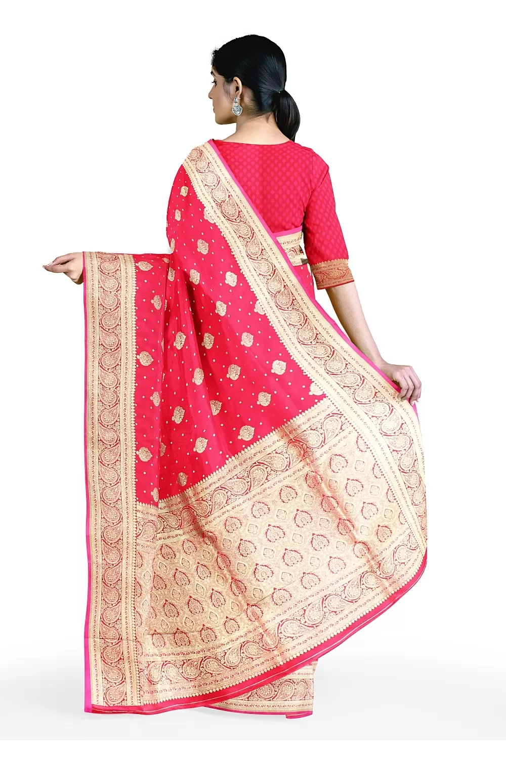 Rani Colour Banarsi Silk Saree