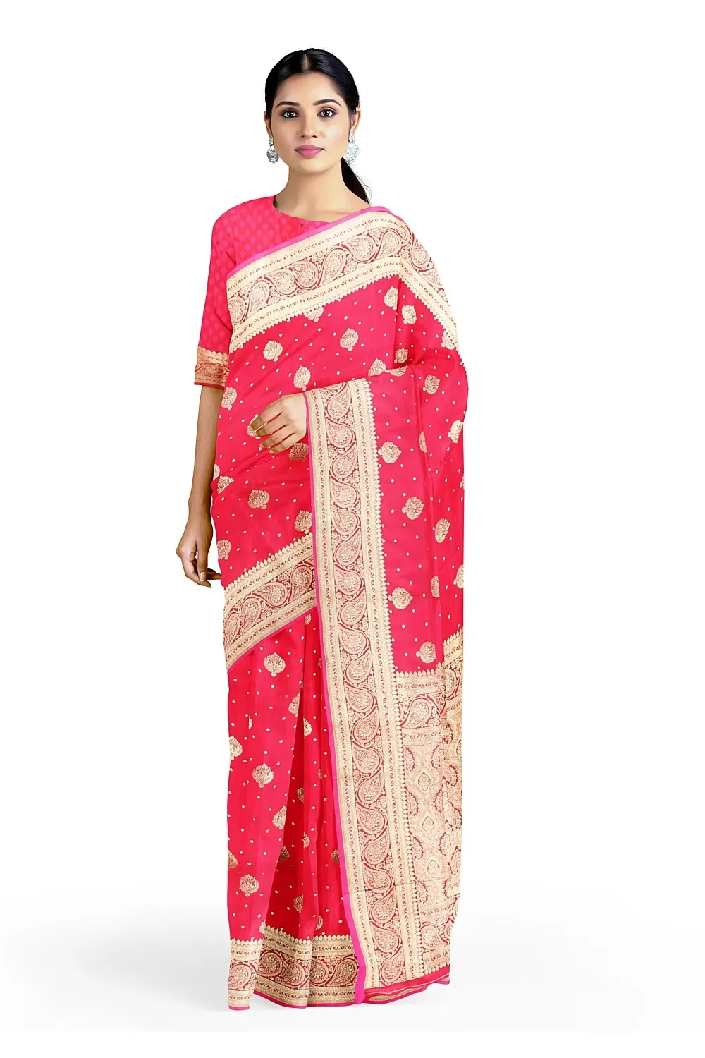 Rani Colour Banarsi Silk Saree