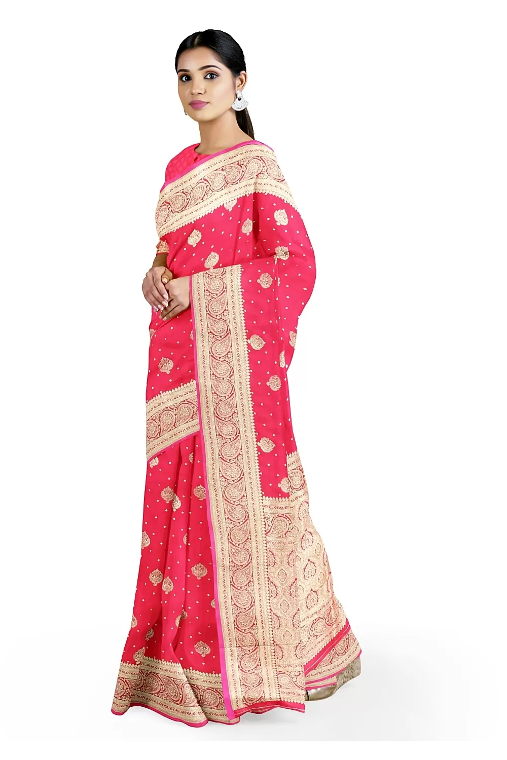 Rani Colour Banarsi Silk Saree