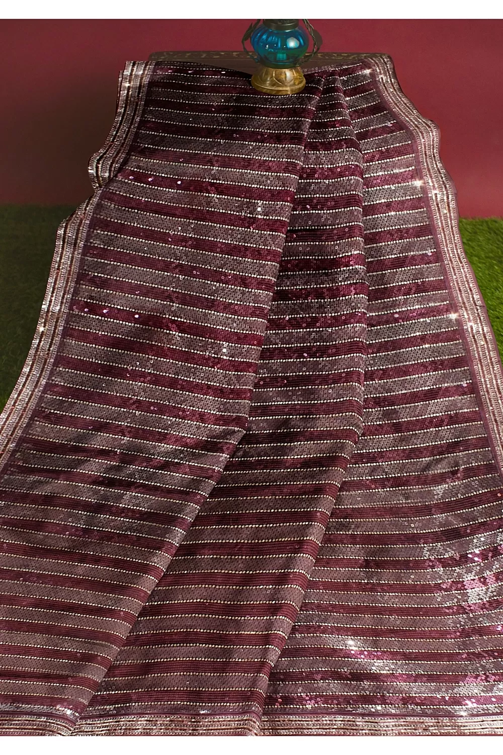 Wine Colour Georgette Saree