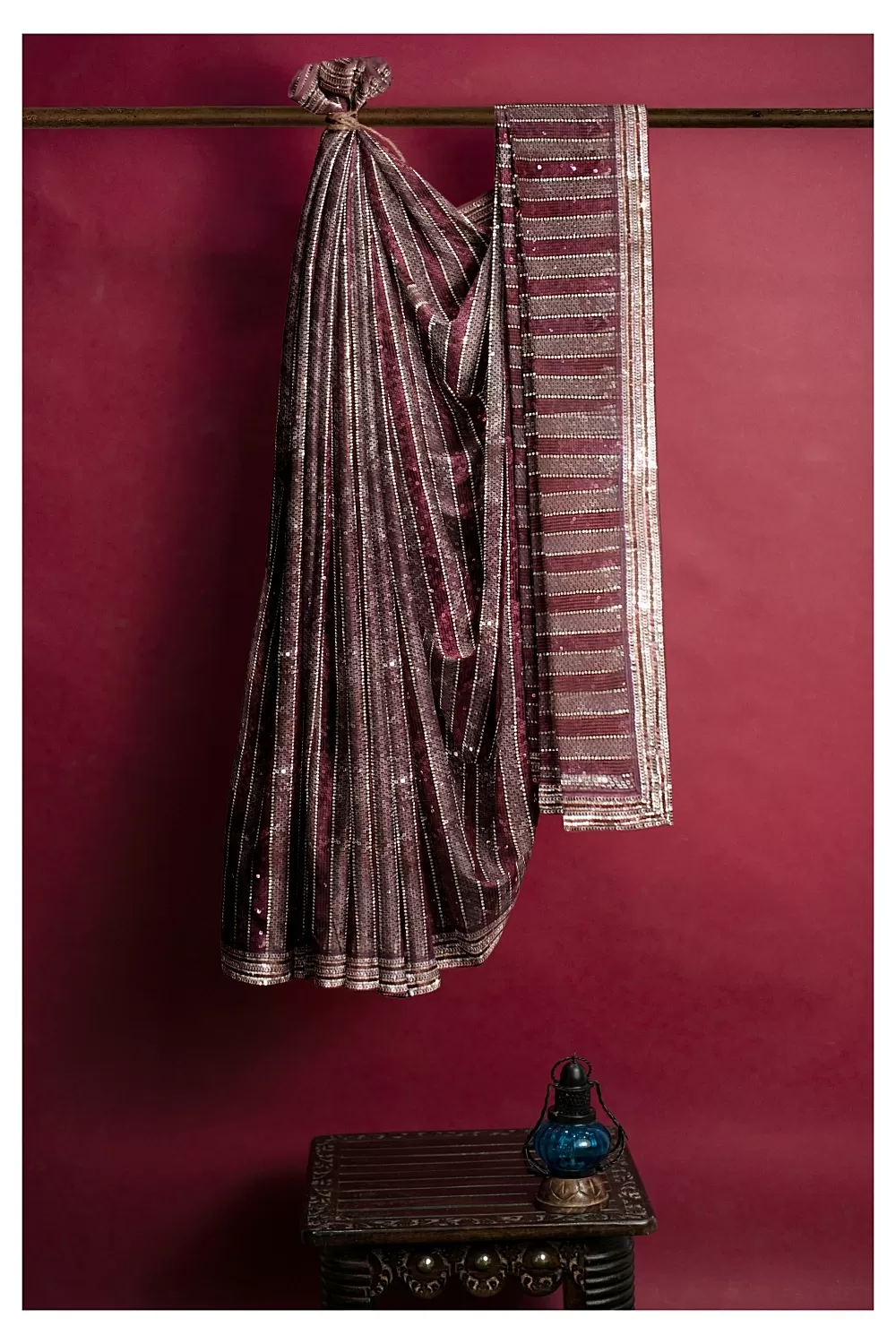 Wine Colour Georgette Saree