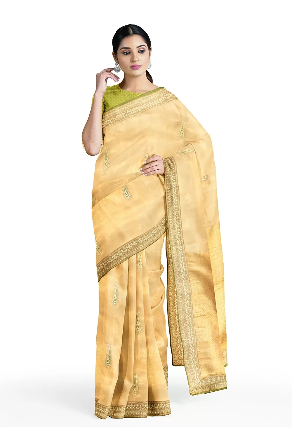 Golden Colour Tissue Saree