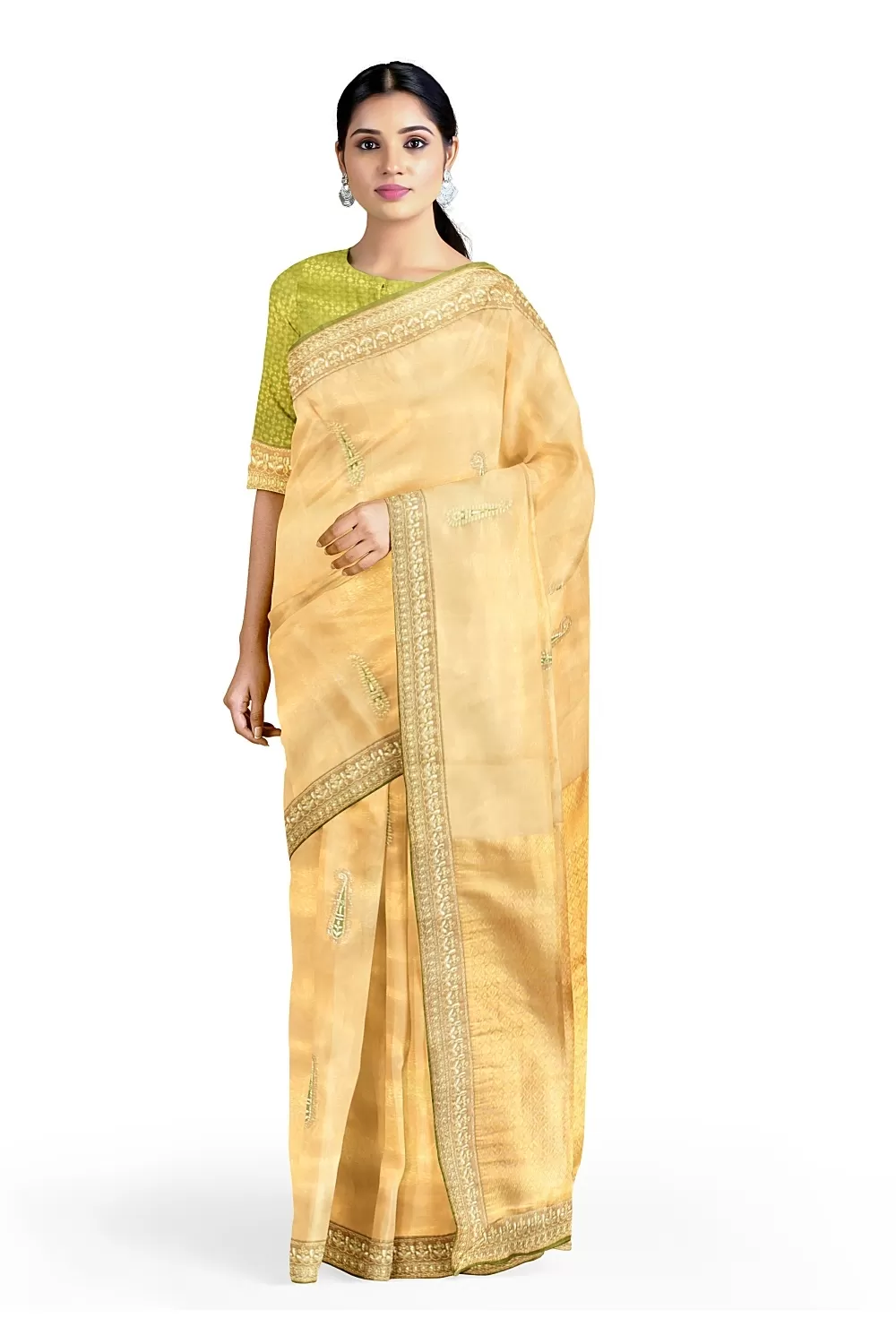 Golden Colour Tissue Saree