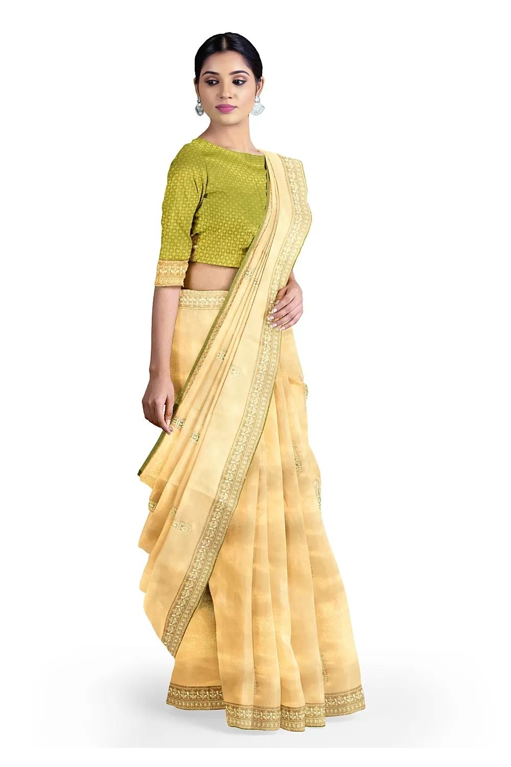 Golden Colour Tissue Saree