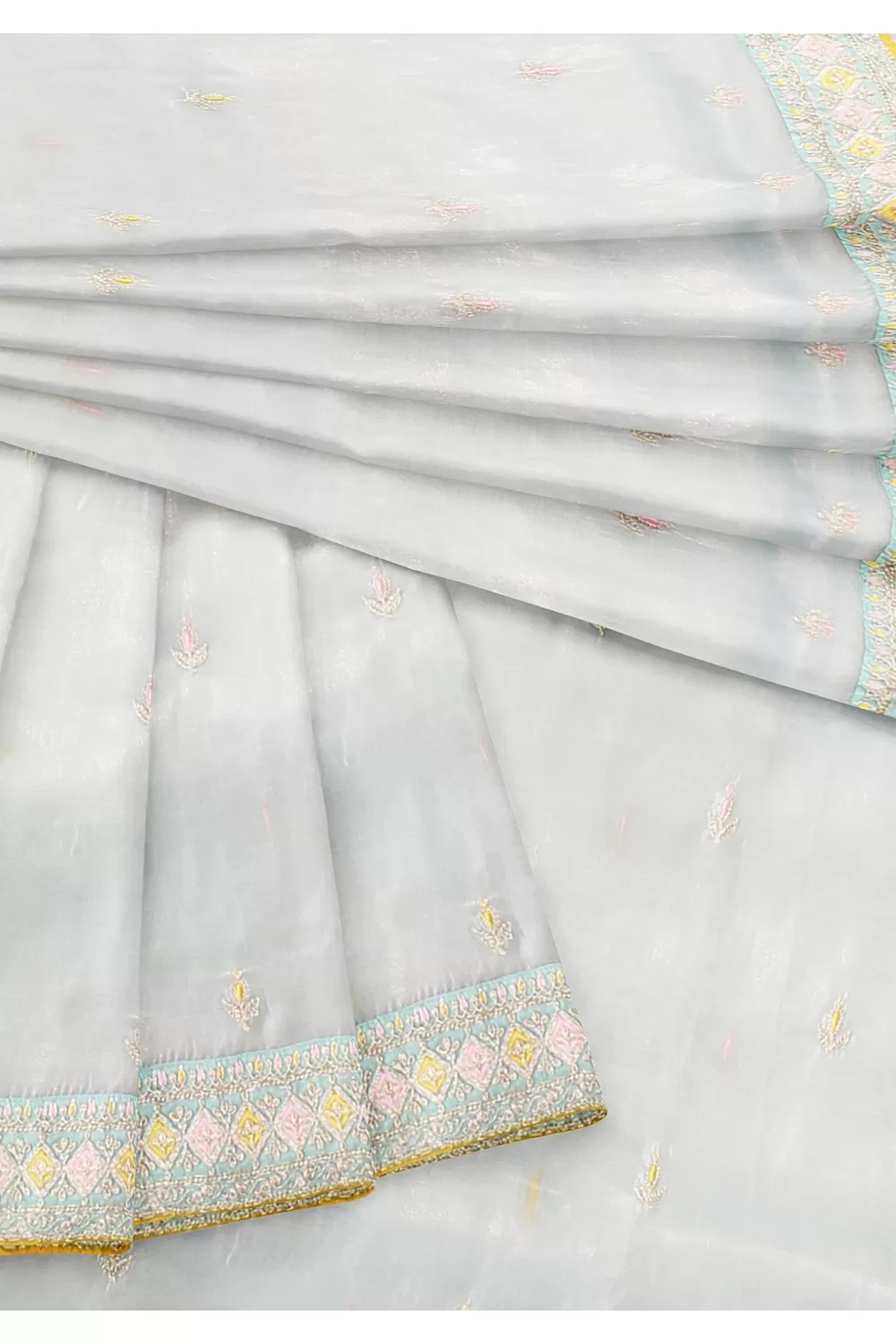 Grey Colour Tissue Saree