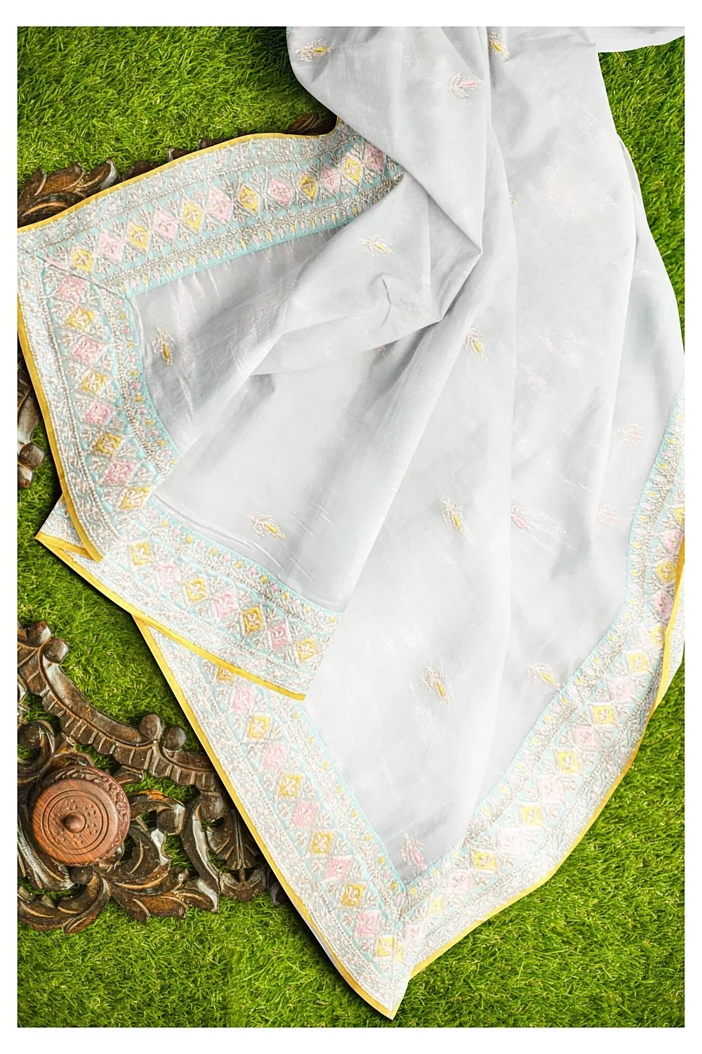 Grey Colour Tissue Saree