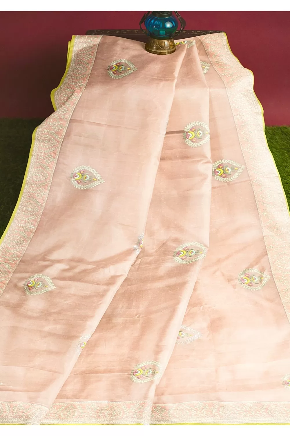Baby Pink Colour Tissue Saree