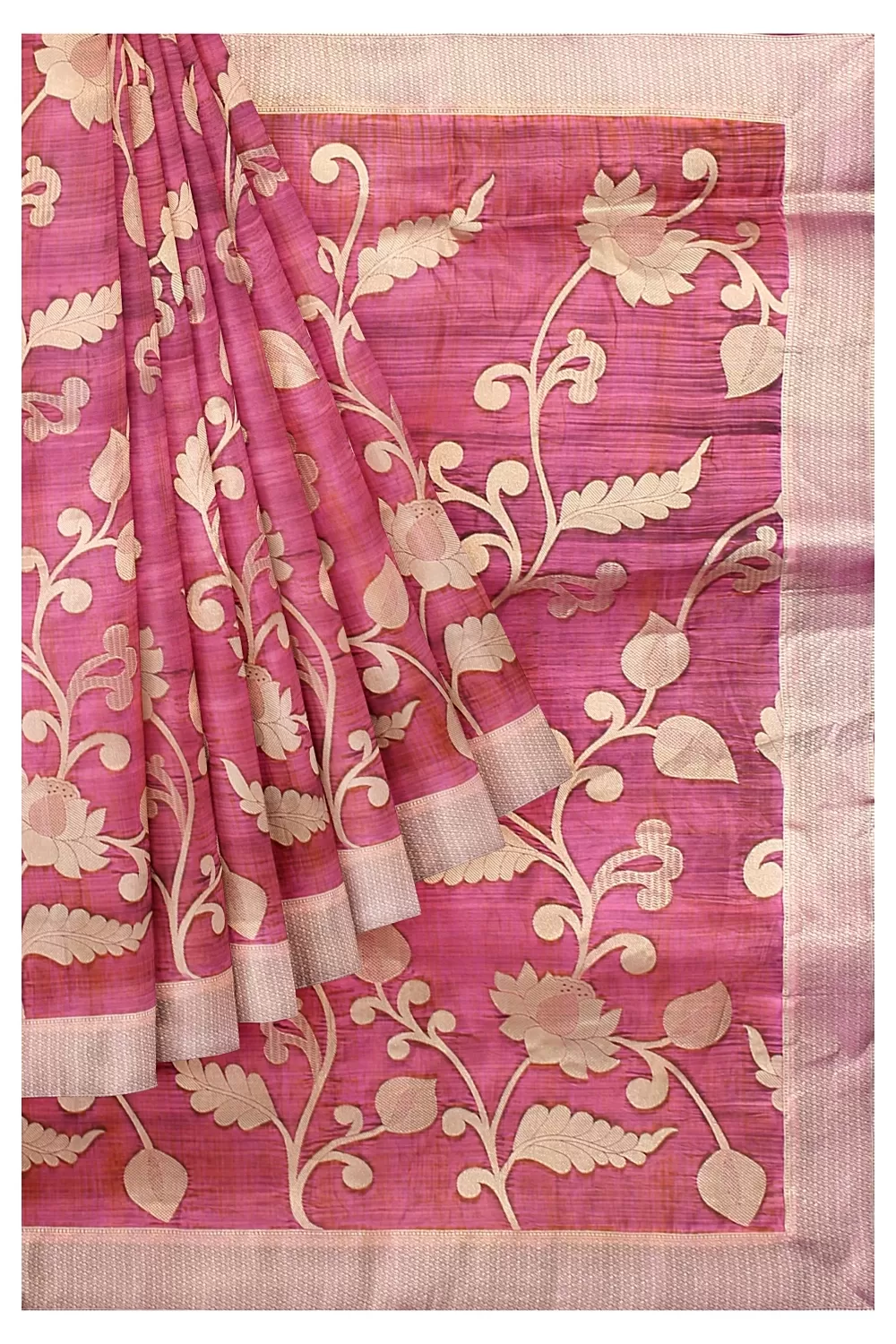 Rose Pink Kanjivaram Soft Silk Saree