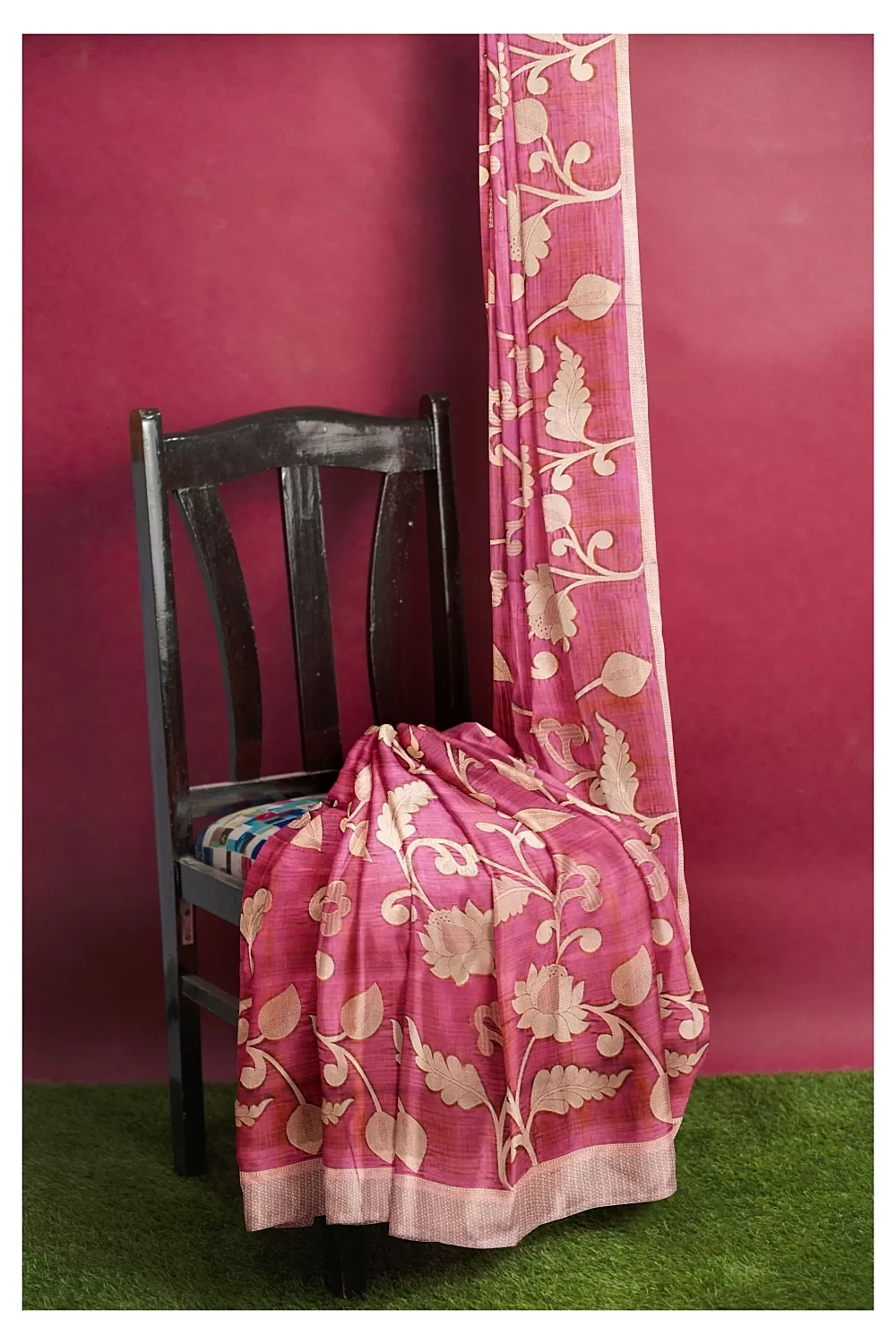 Rose Pink Kanjivaram Soft Silk Saree