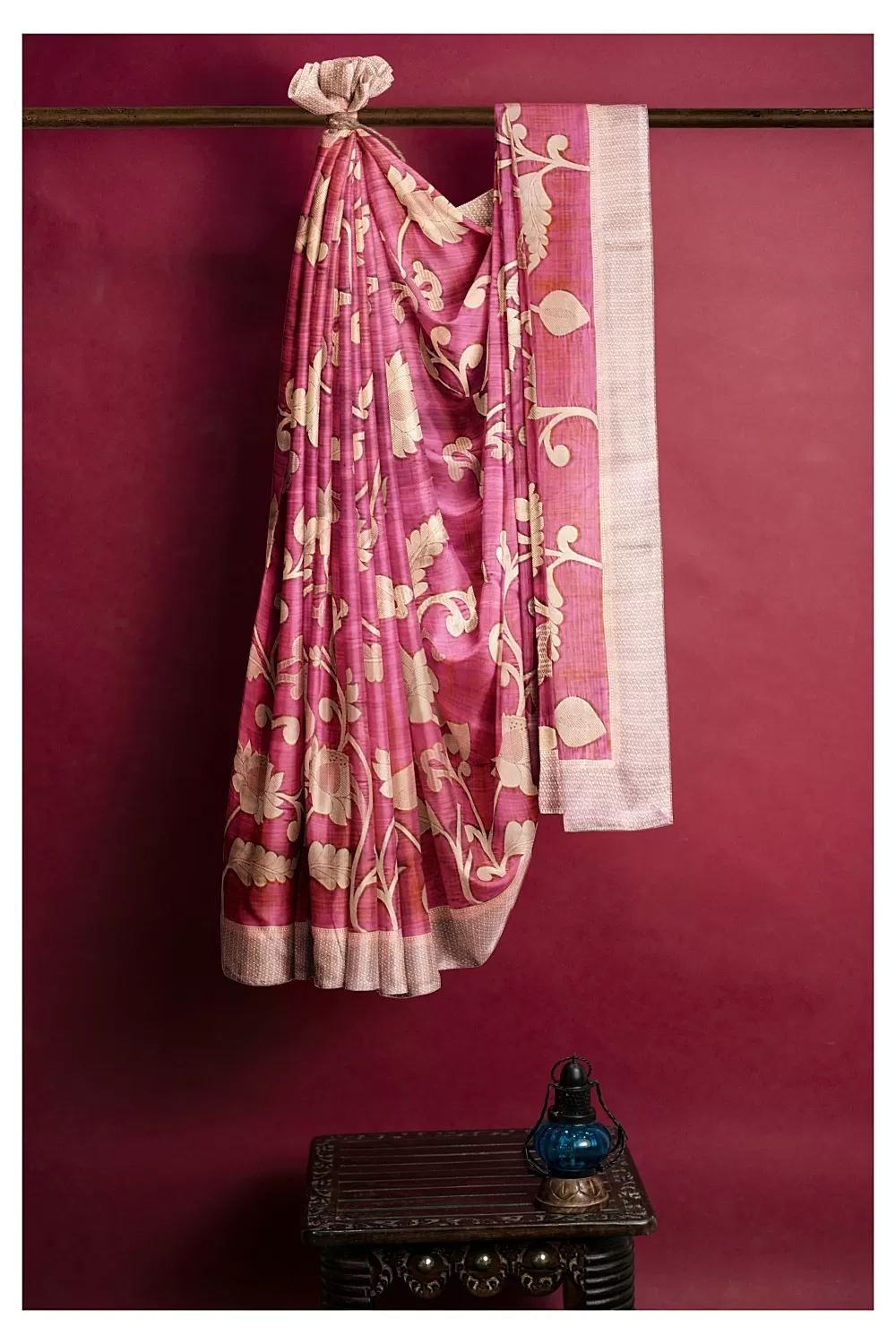 Rose Pink Kanjivaram Soft Silk Saree