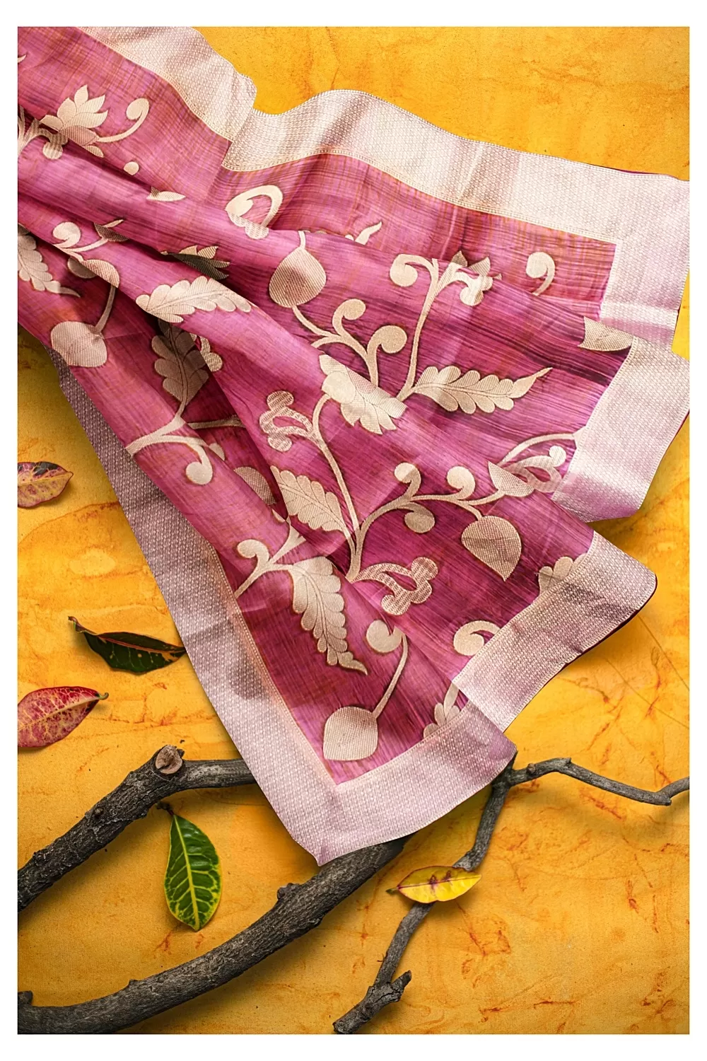 Rose Pink Kanjivaram Soft Silk Saree