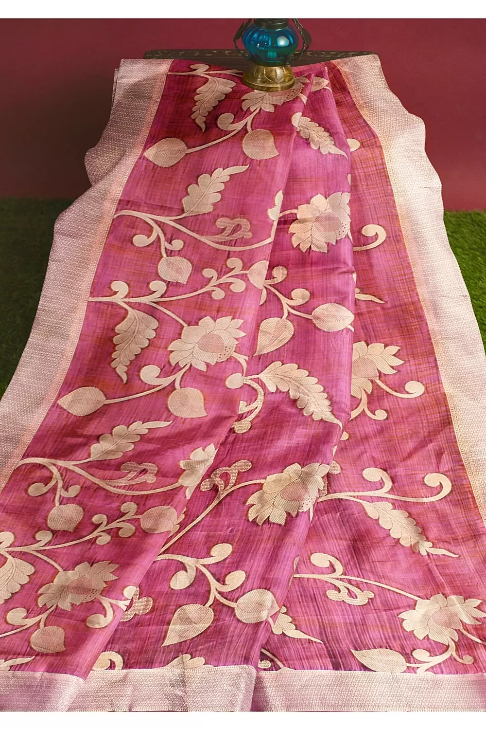 Rose Pink Kanjivaram Soft Silk Saree