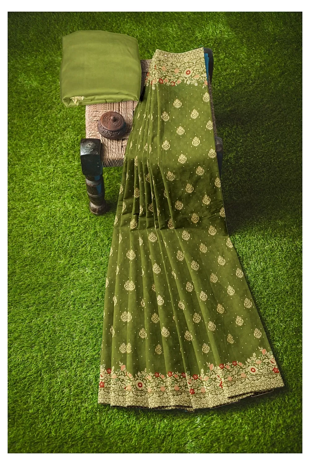 Mehandi Green soft Silk Saree