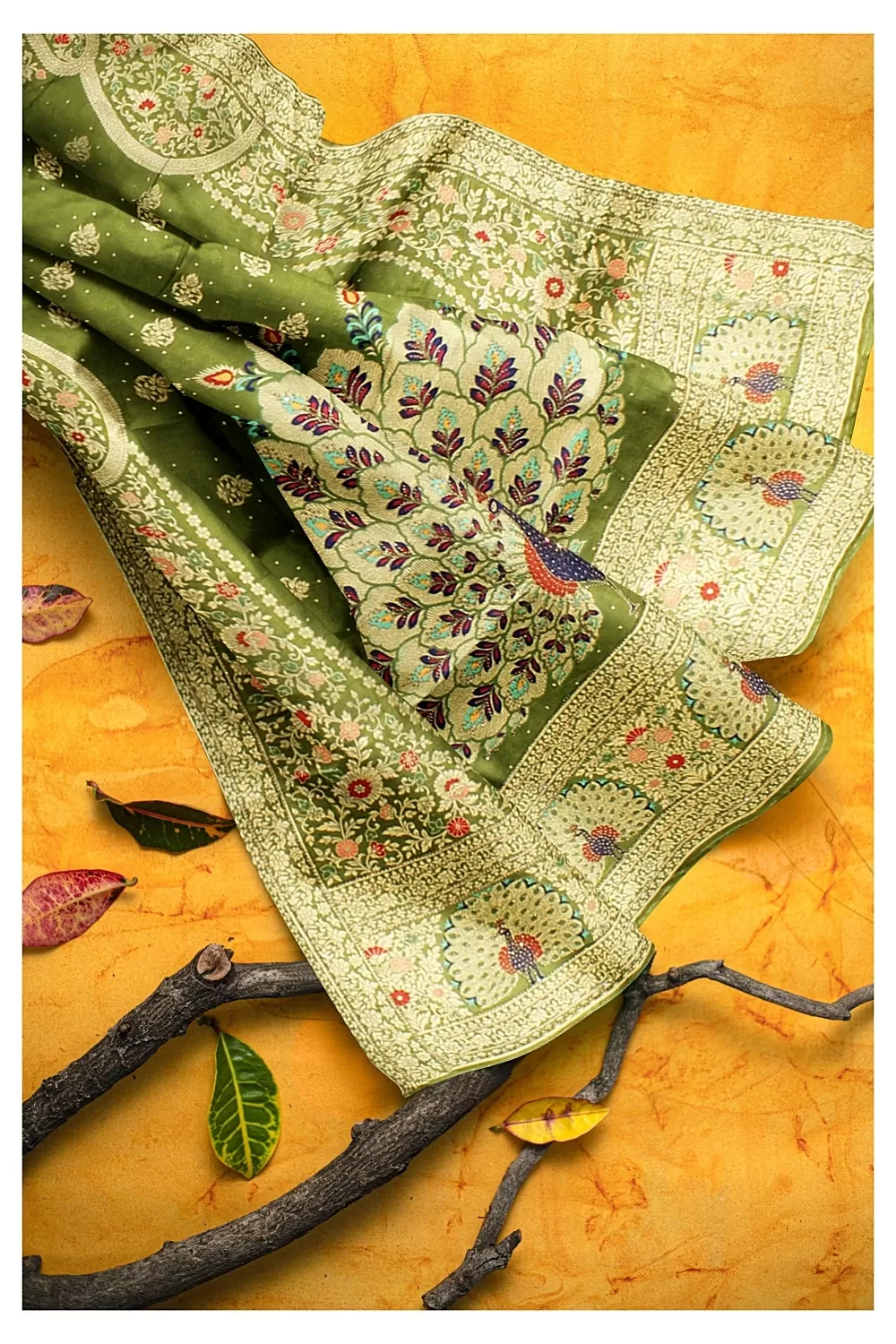 Mehandi Green soft Silk Saree