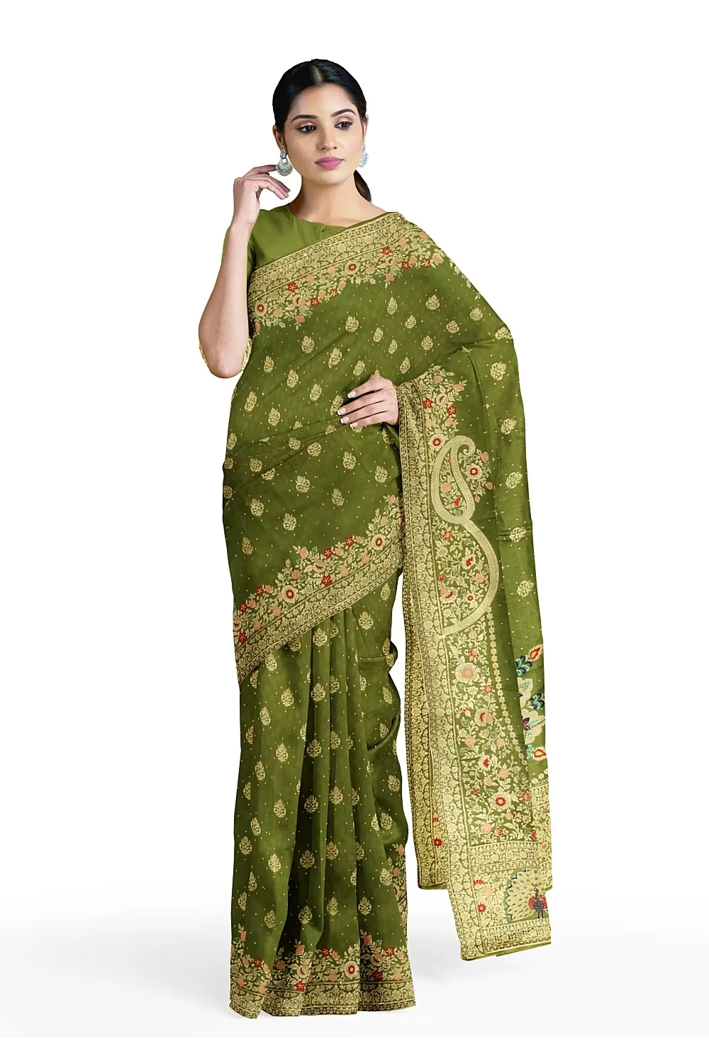 Mehandi Green soft Silk Saree