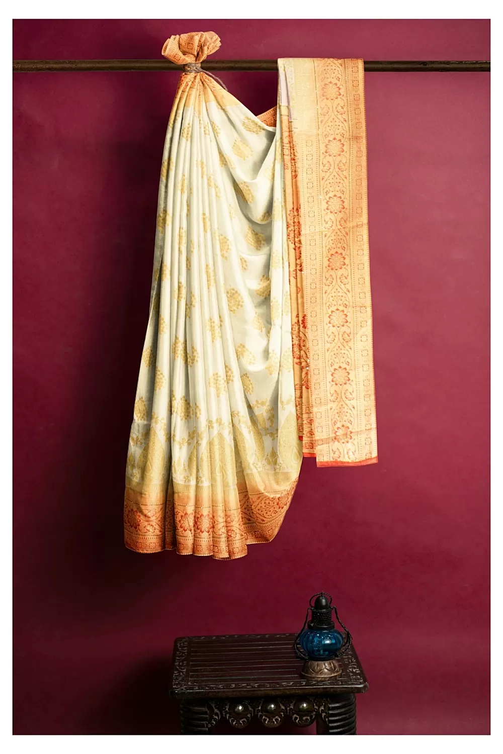 Off White Colour Soft Silk Saree