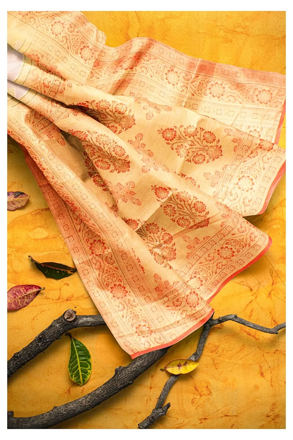 Off White Colour Soft Silk Saree