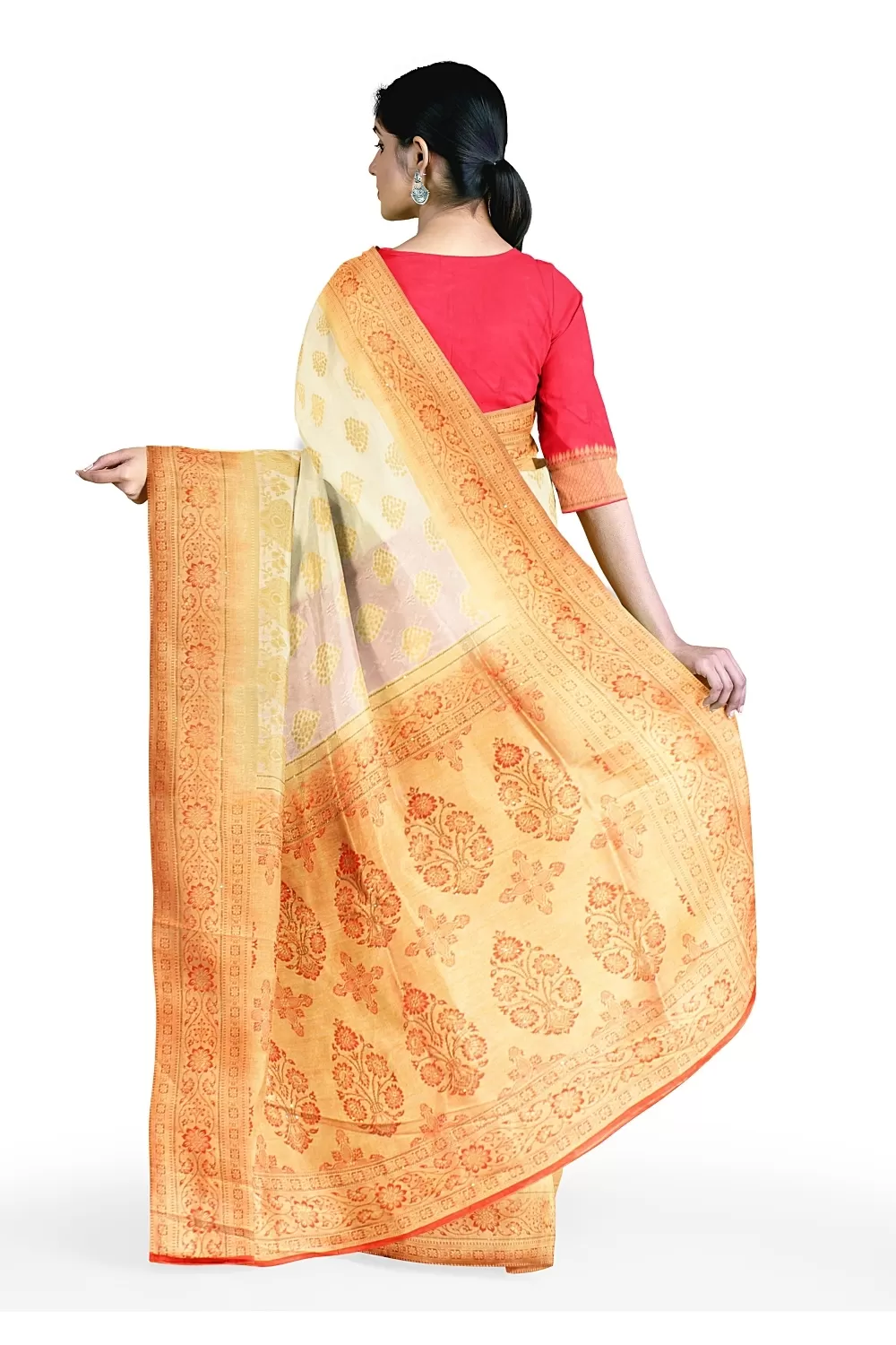 Off White Colour Soft Silk Saree