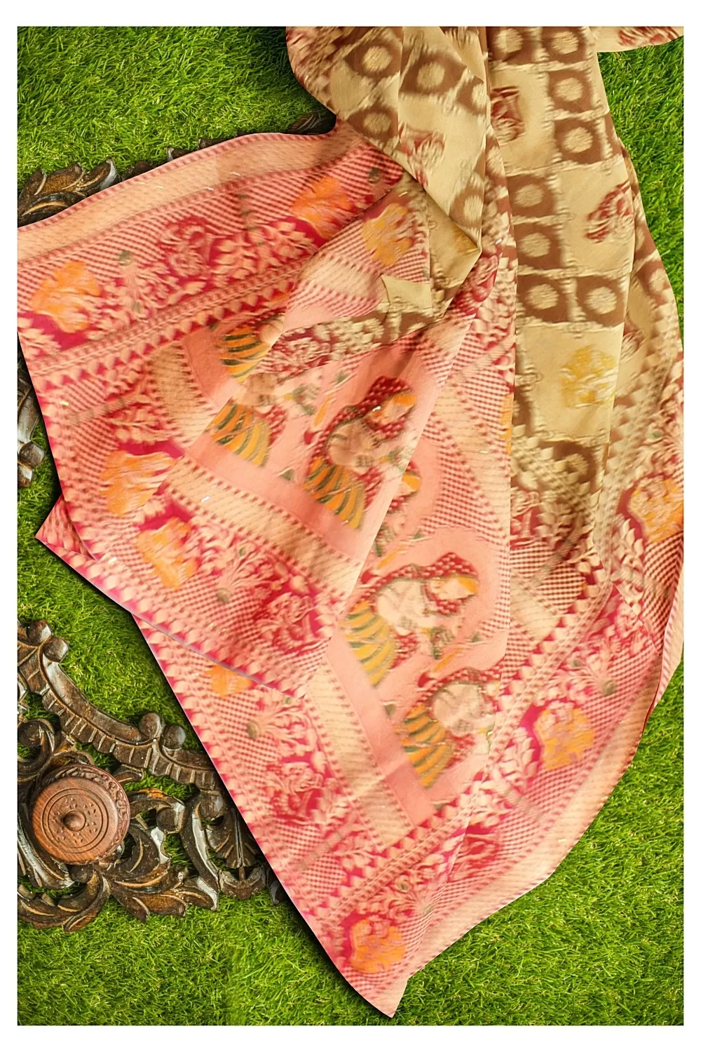 Rust Colour Soft Silk Saree