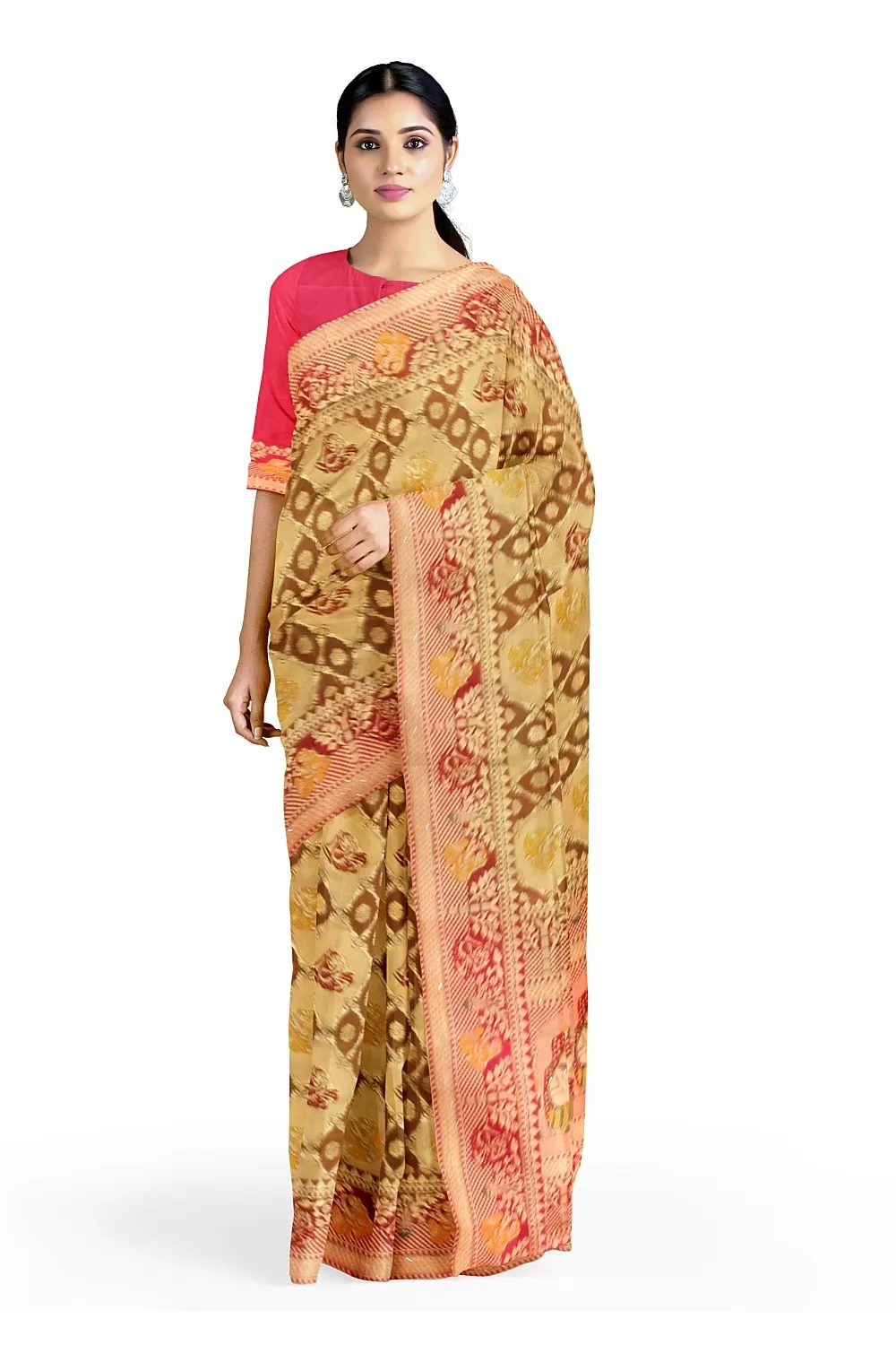 Rust Colour Soft Silk Saree