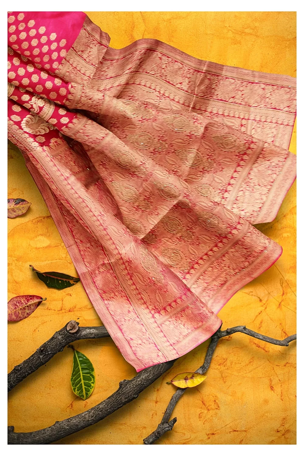 Magenta Colour Soft Silk Raree