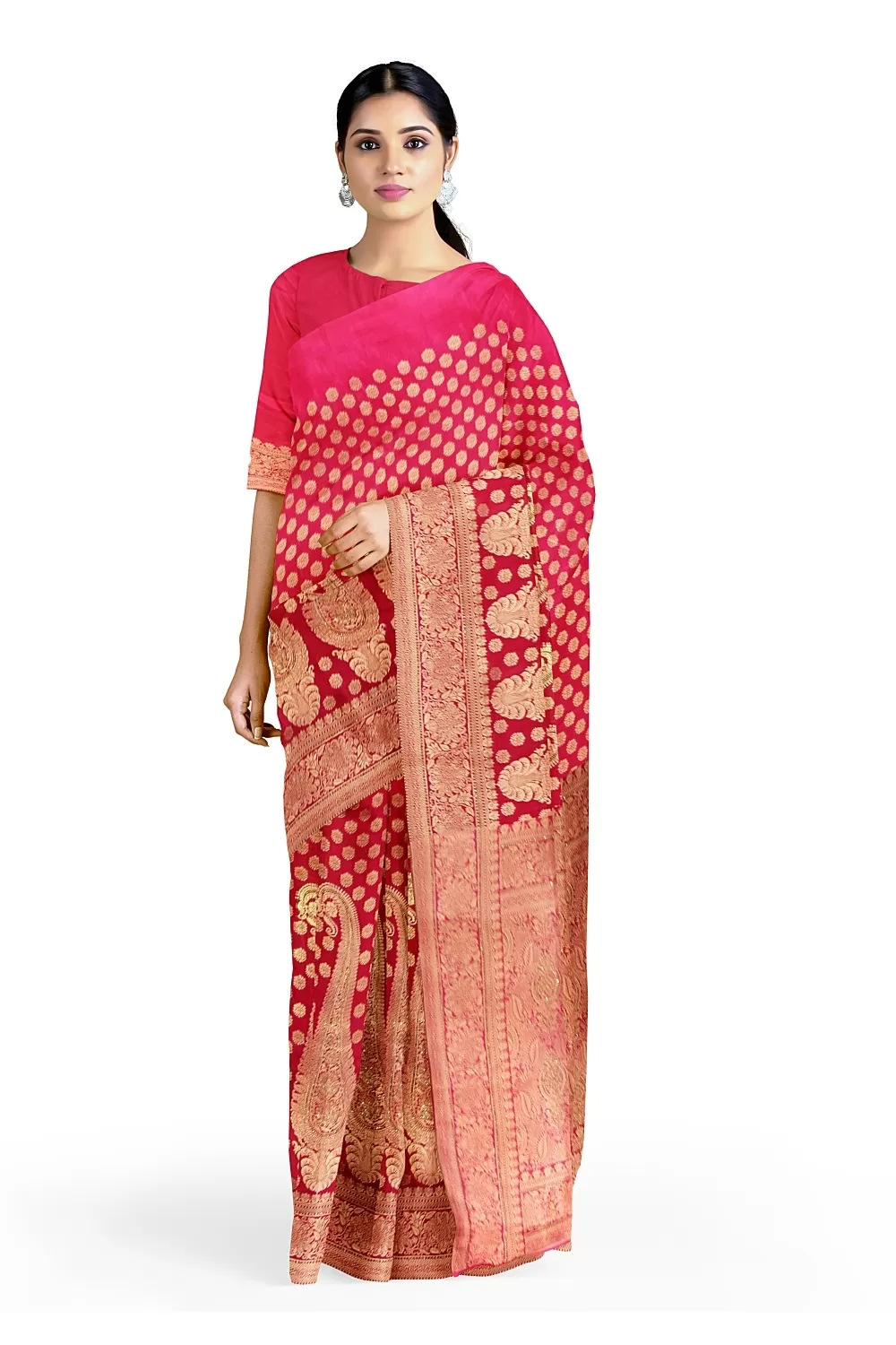 Magenta Colour Soft Silk Raree