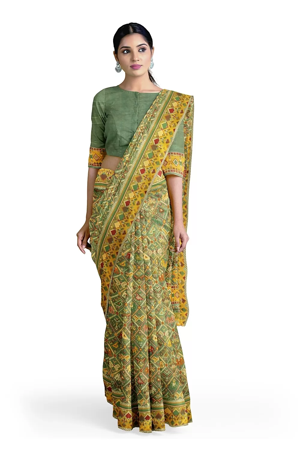 Green Colour Soft Silk Sarees