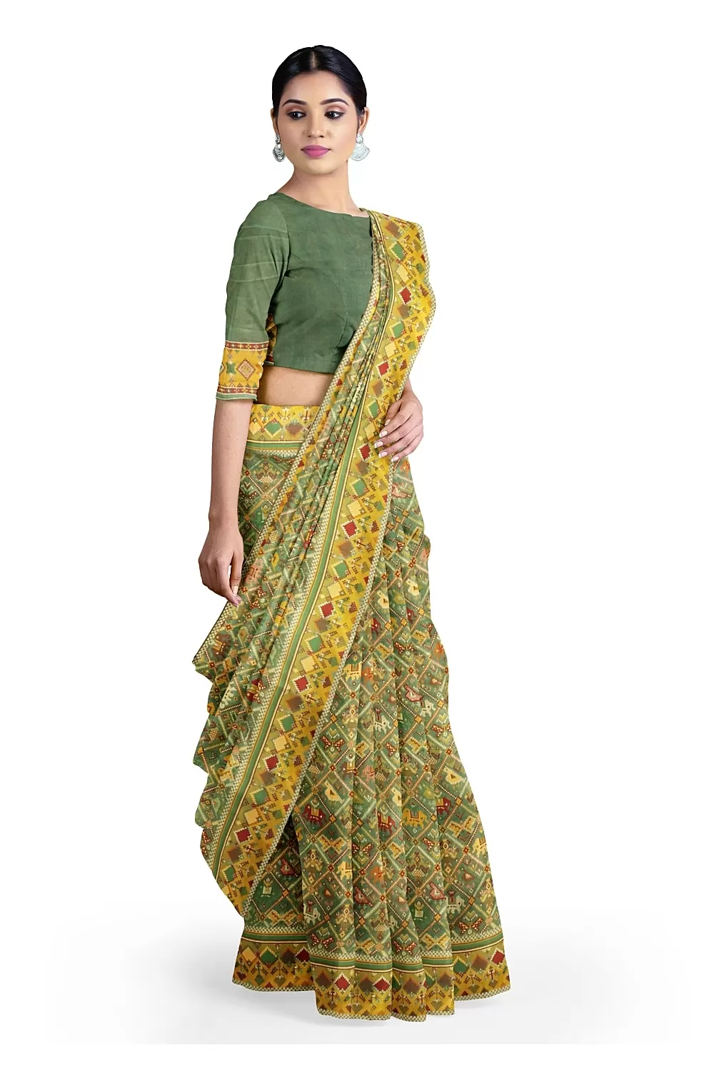 Green Colour Soft Silk Sarees