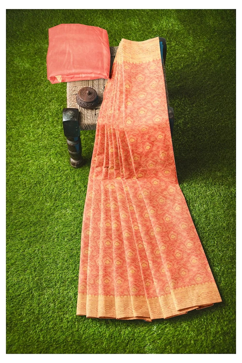 Peach Colour Soft Silk Saree