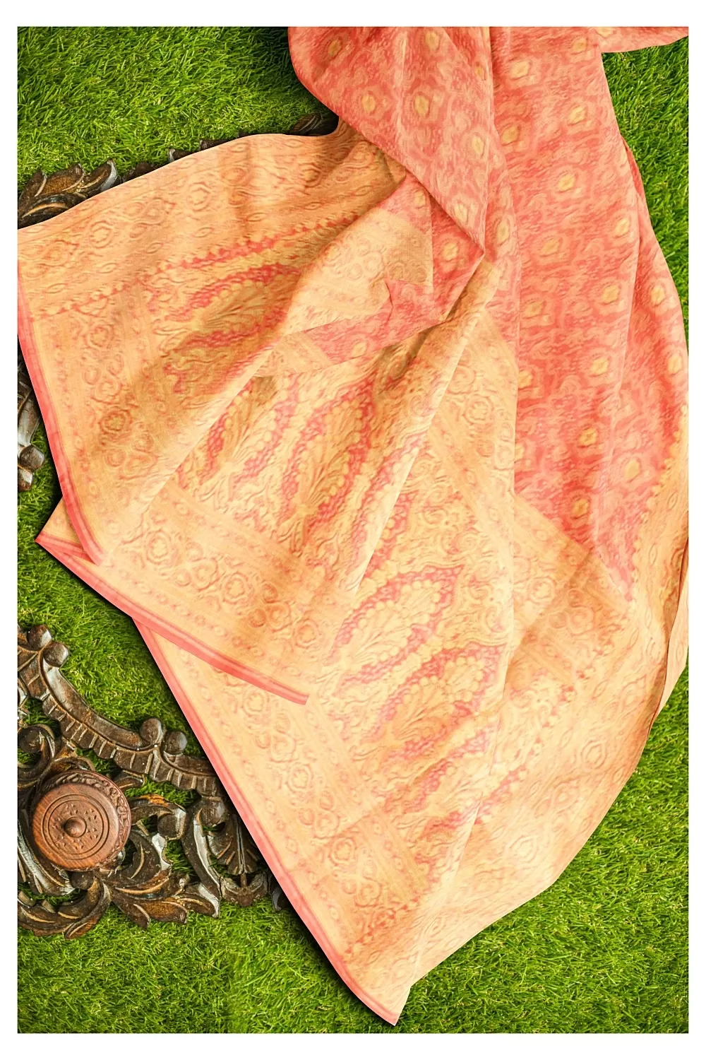 Peach Colour Soft Silk Saree