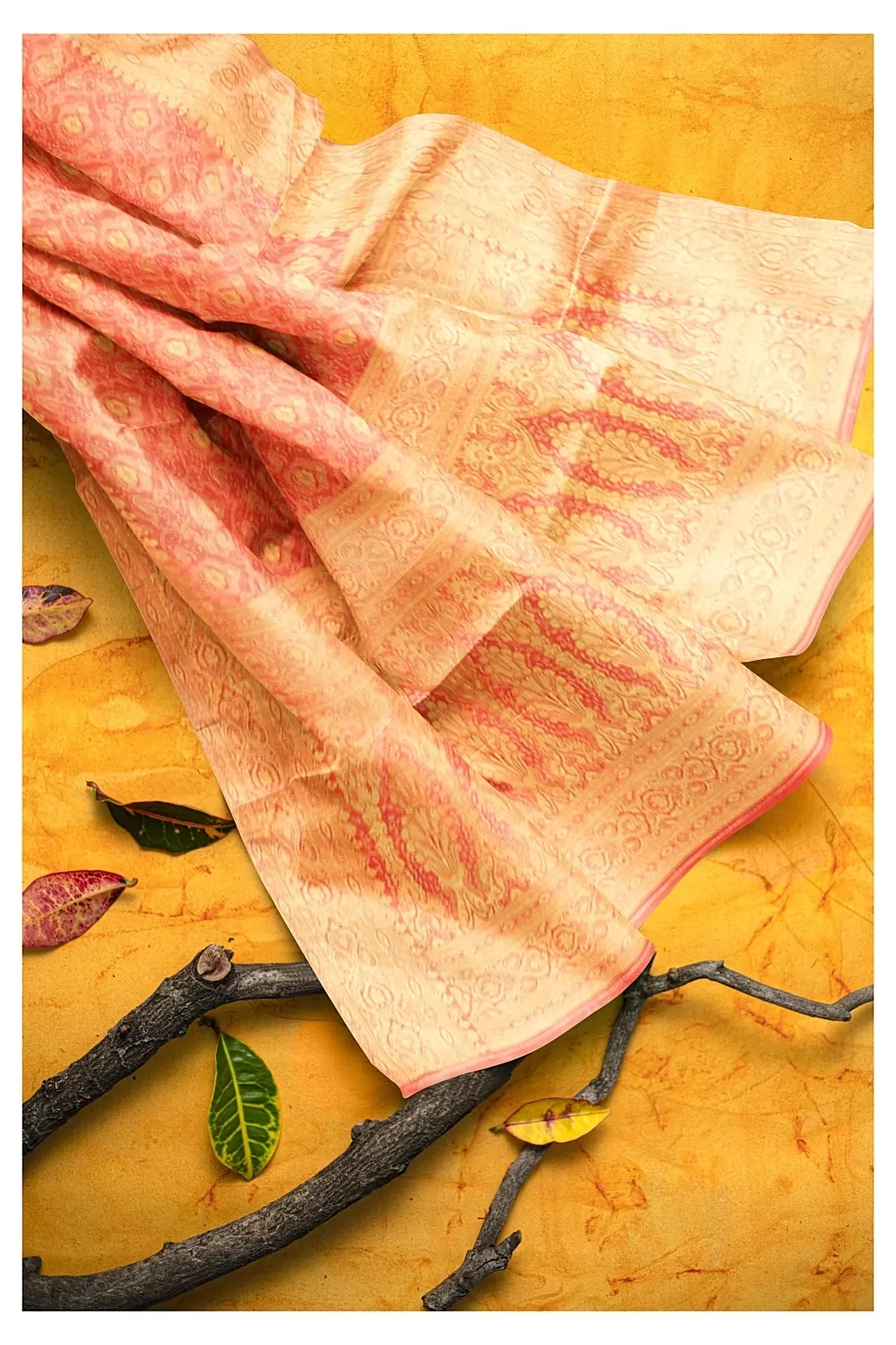 Peach Colour Soft Silk Saree