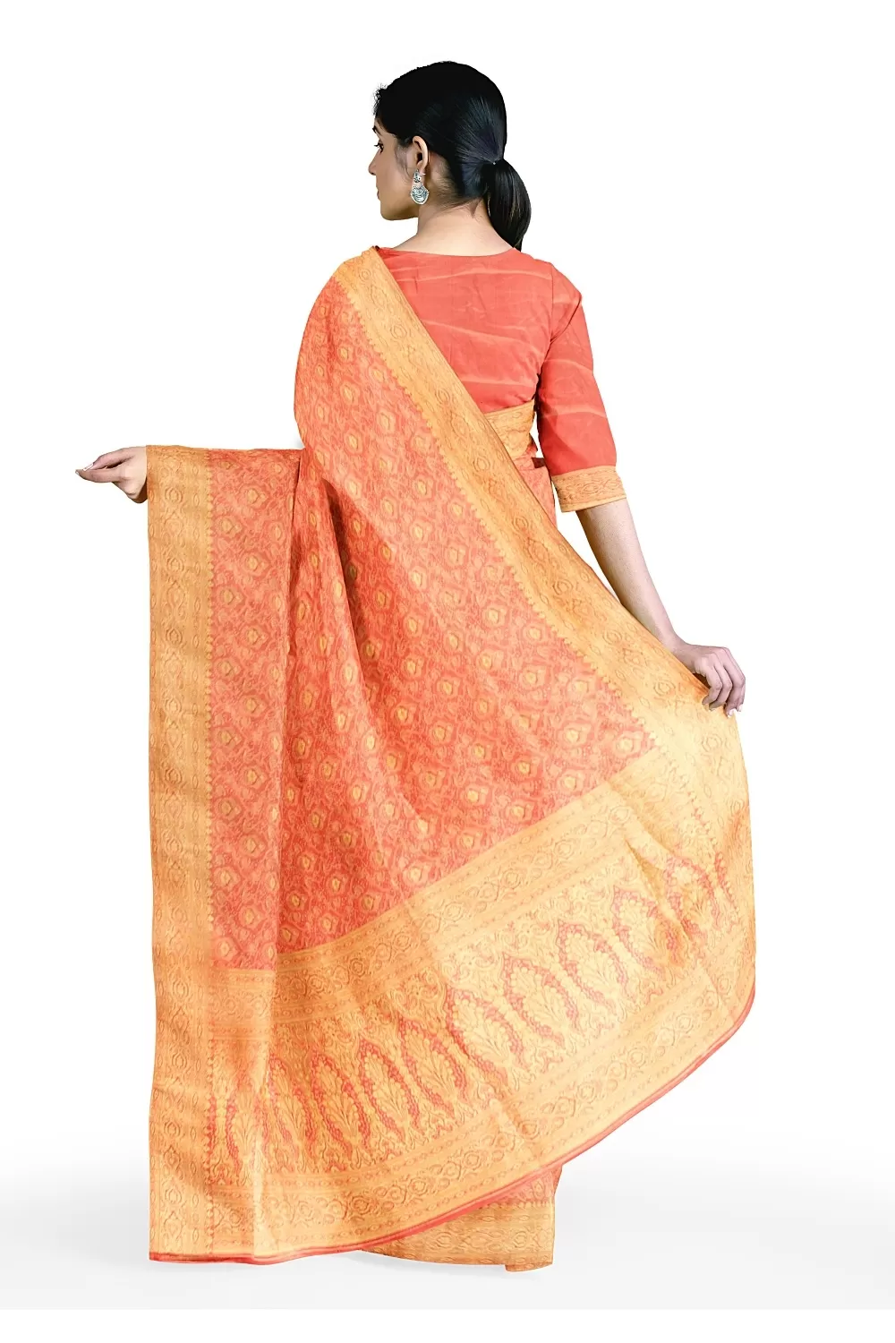 Peach Colour Soft Silk Saree