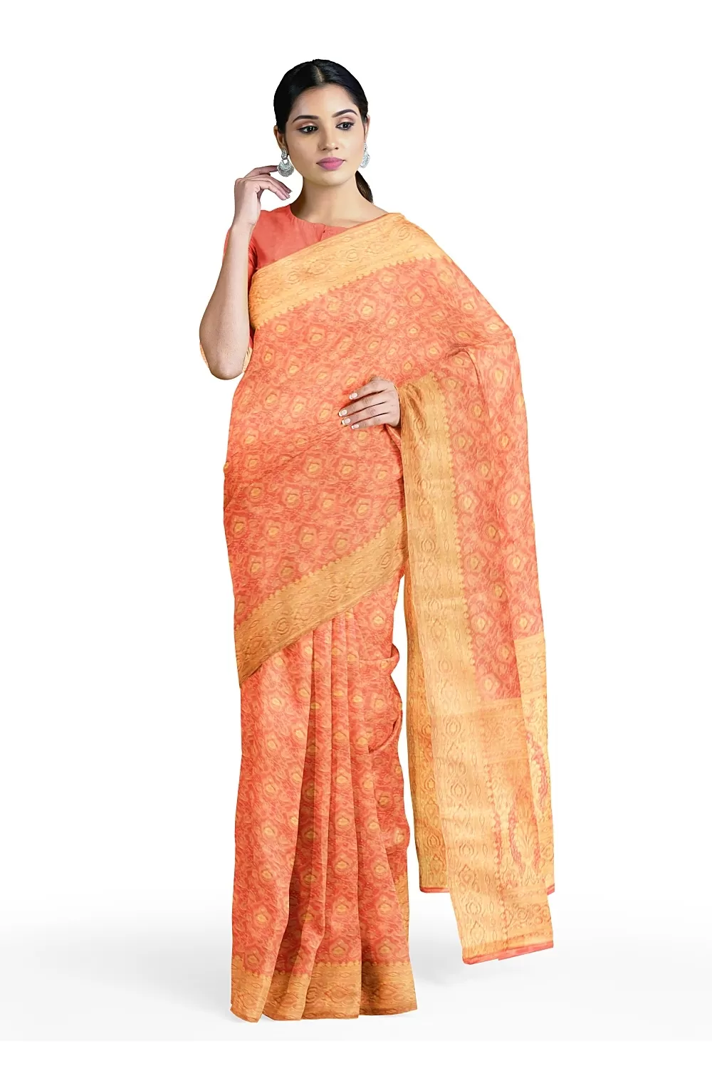 Peach Colour Soft Silk Saree