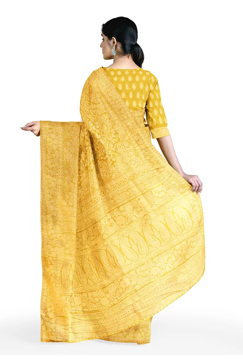 Musterd Yellow Colour Soft Silk Saree