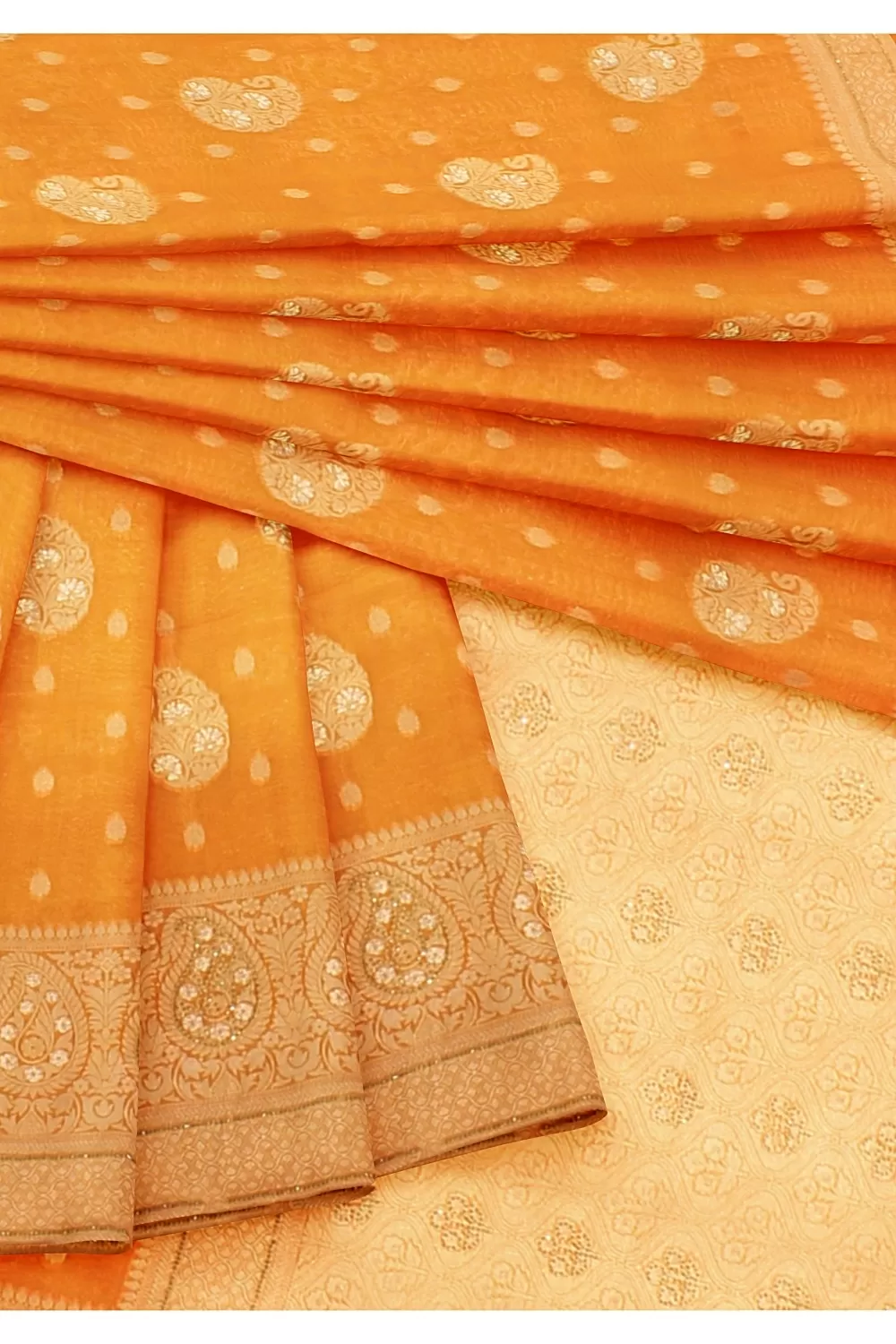 Orange Colour Organza Saree